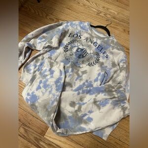 Hollister Los Angeles Tie Dye Loungewear Set Sweatshirt & Joggers Size S